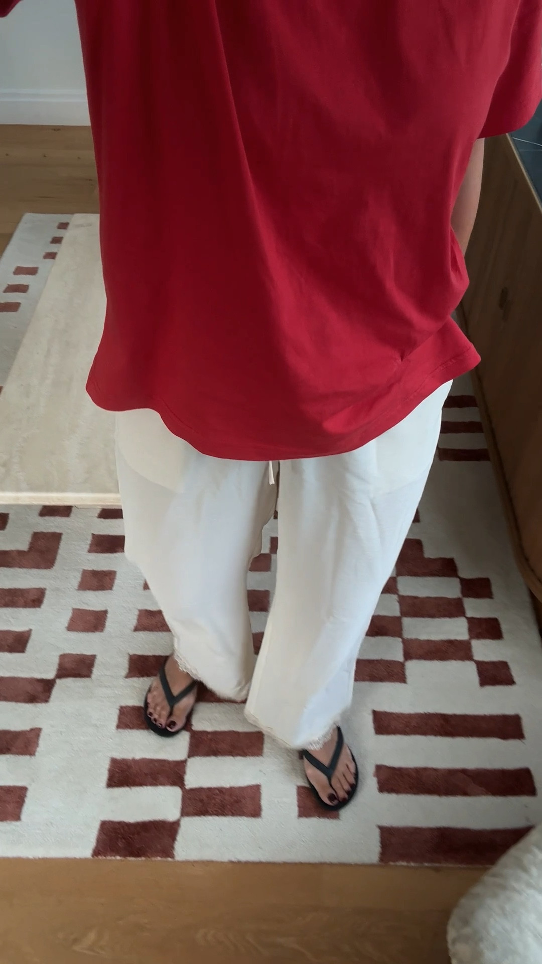 Lace trim silky trousers outfit