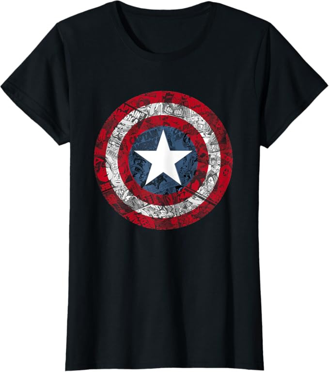 Marvel Captain America Avengers Shield comic T-Shirt | Amazon (US)
