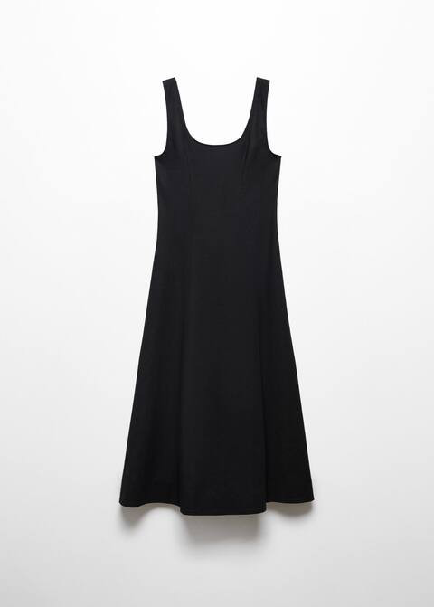 Leinenkleid mit rückwärtigem cut-out -  Damen | Mango Deutschland | MANGO (DE)