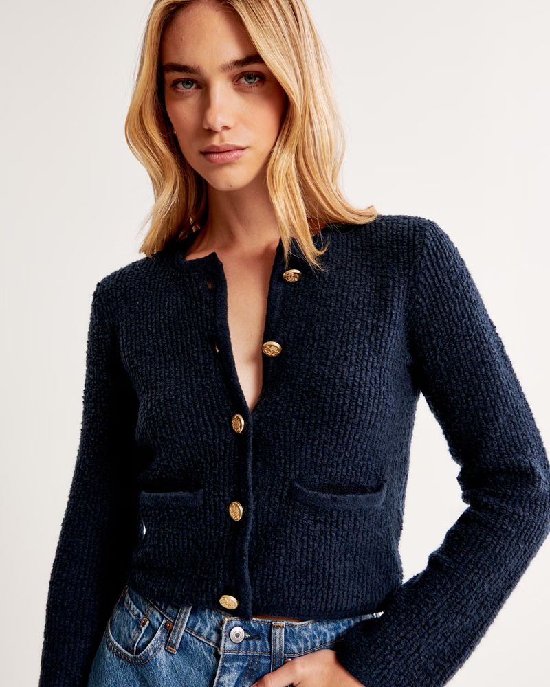 Collarless Sweater Jacket | Abercrombie & Fitch (US)