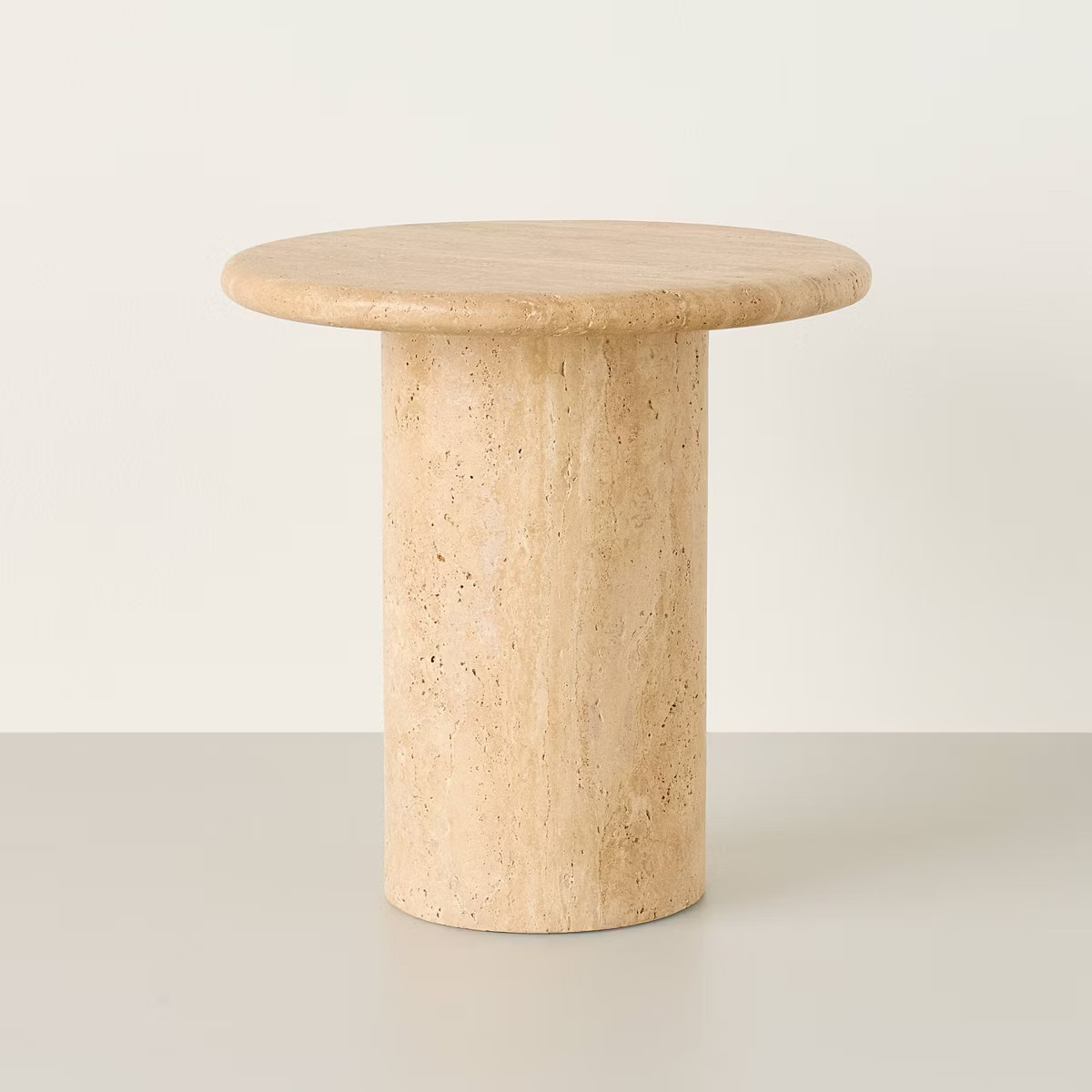 Round Travertine Accent Table - Hearth & Hand™ with Magnolia | Target