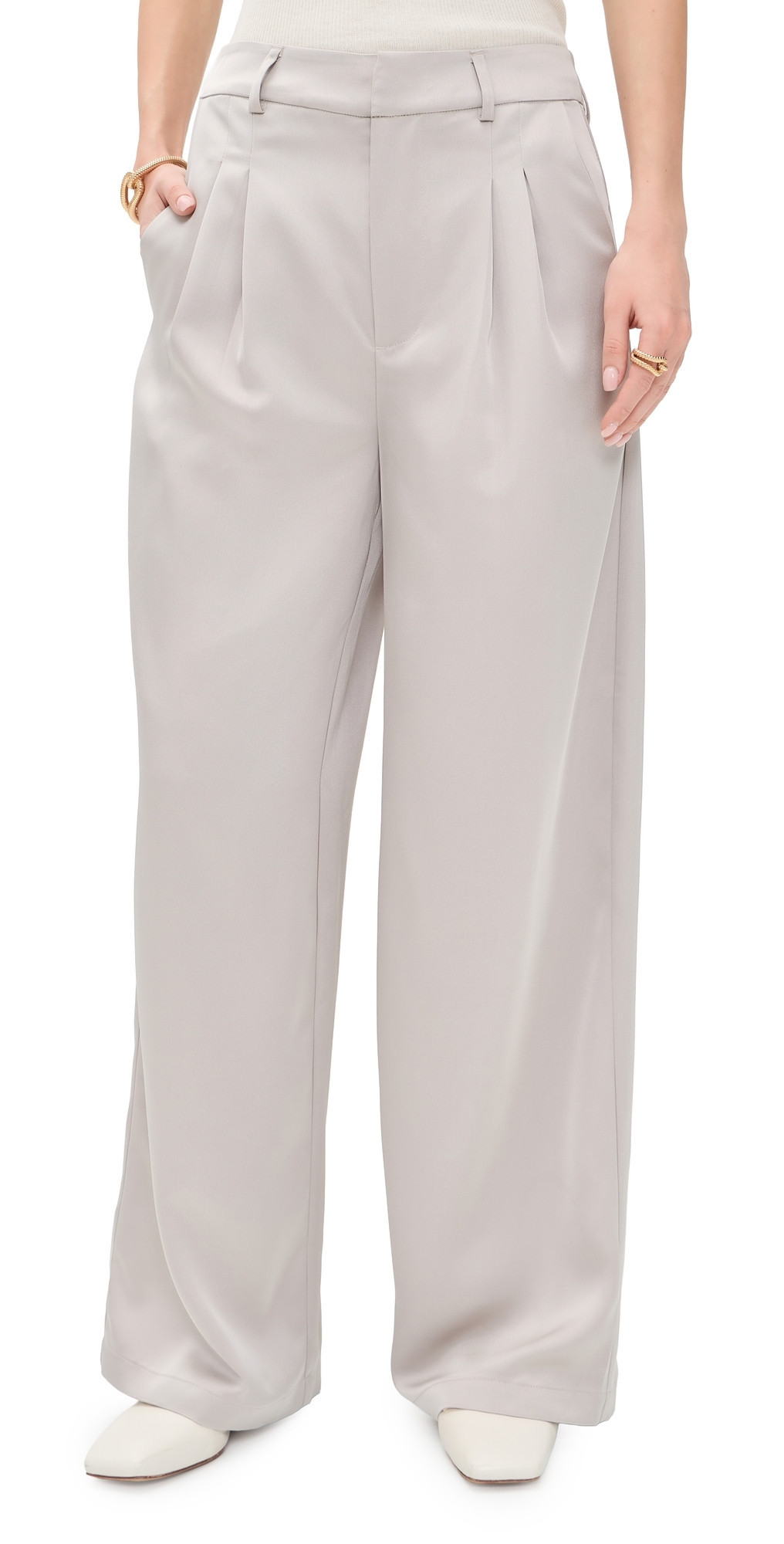 Susana Monaco Satin Pleated Pants 32 Sandstone 0 | Shopbop