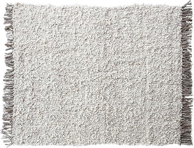 Bloomingville Cozy Haven Wool Blend Shag Throw, Natural and Grey Mélange | Amazon (US)