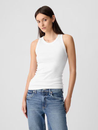Ribbed High Neck Tank | Gap Factory