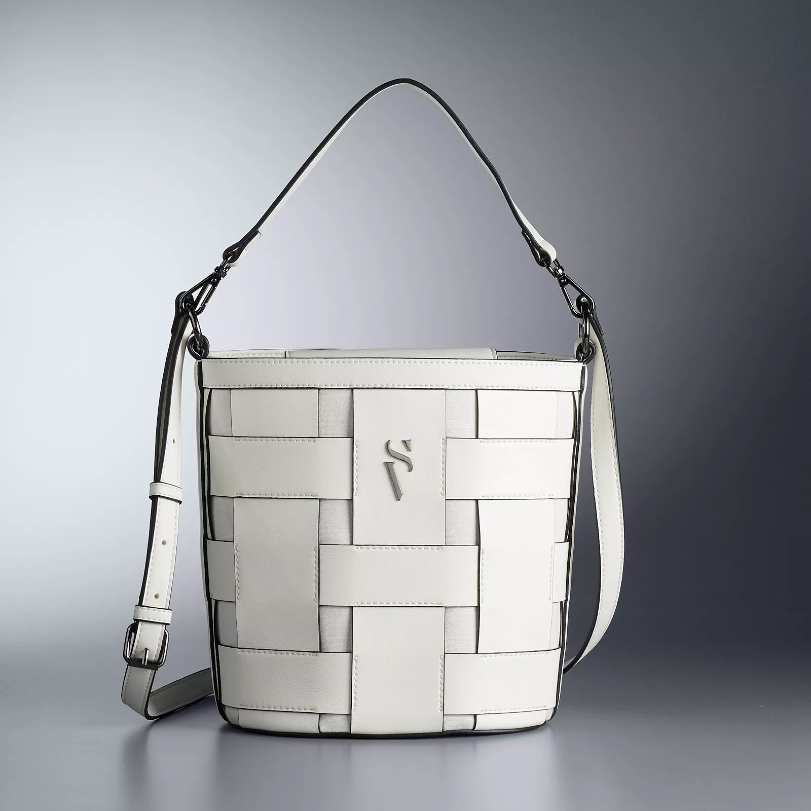 Simply Vera Vera Wang Woven Bucket Bag, White | Kohl's