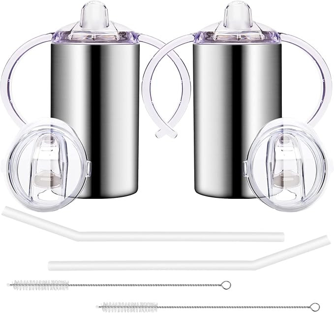 12oz Stainless Steel Sippy Cups for Toddlers with Handles, Spill Proof Double Wall Vacuum Insulat... | Amazon (US)