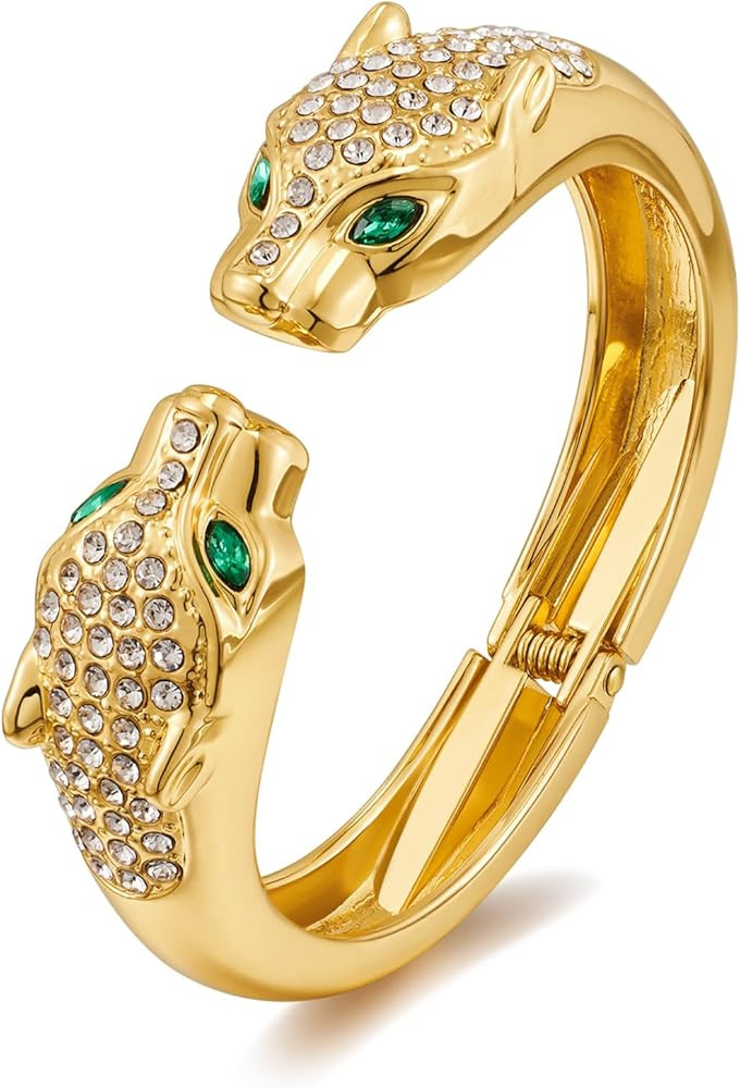 WOWORAMA CZ Gold Snake Bracelets for Women Vintage Adjustable Open Cuff Bracelet Animal Lizard Sn... | Amazon (US)