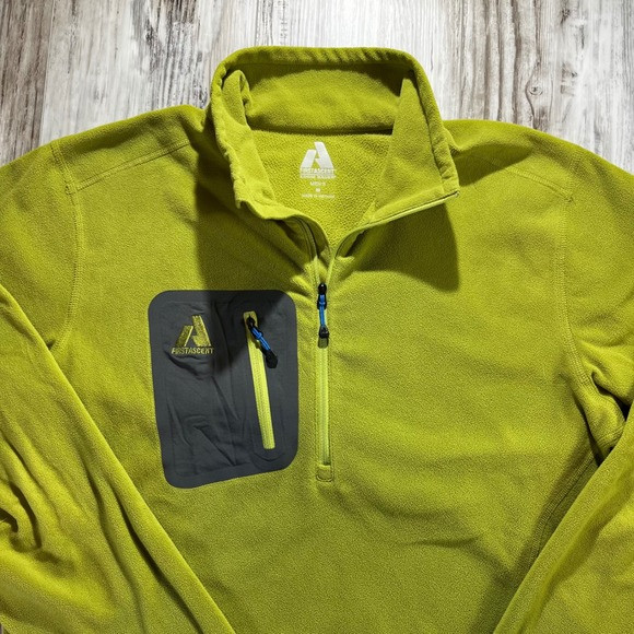 Eddie Bauer First Ascent Mens M Quarter Zip Fleece Pullover Lime Green Hiking | Poshmark