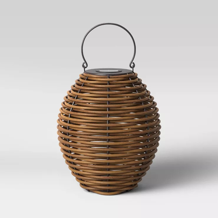 Solar Chunky Rattan Outdoor Lantern - Smith & Hawken™ | Target