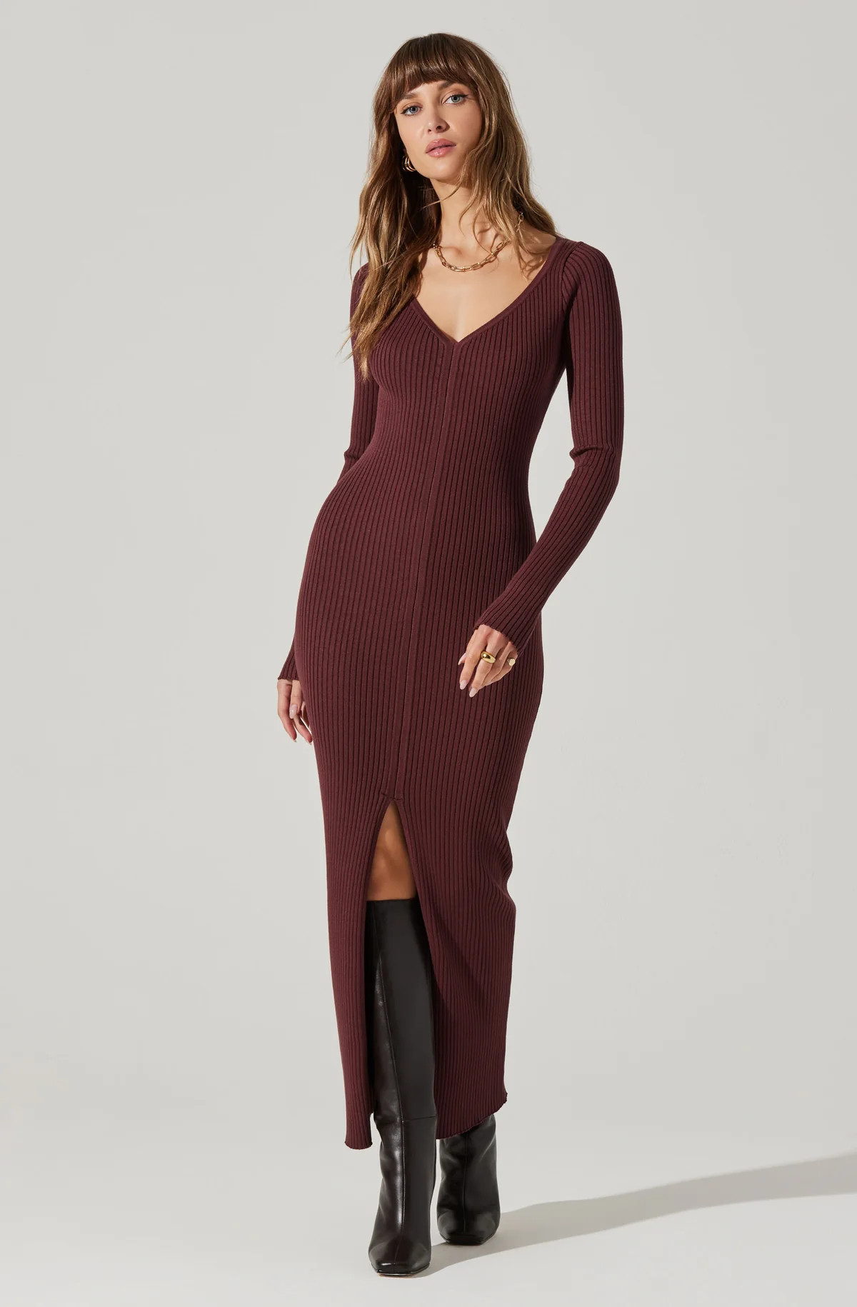 Glenda V-neck Maxi Sweater Dress | ASTR The Label (US)
