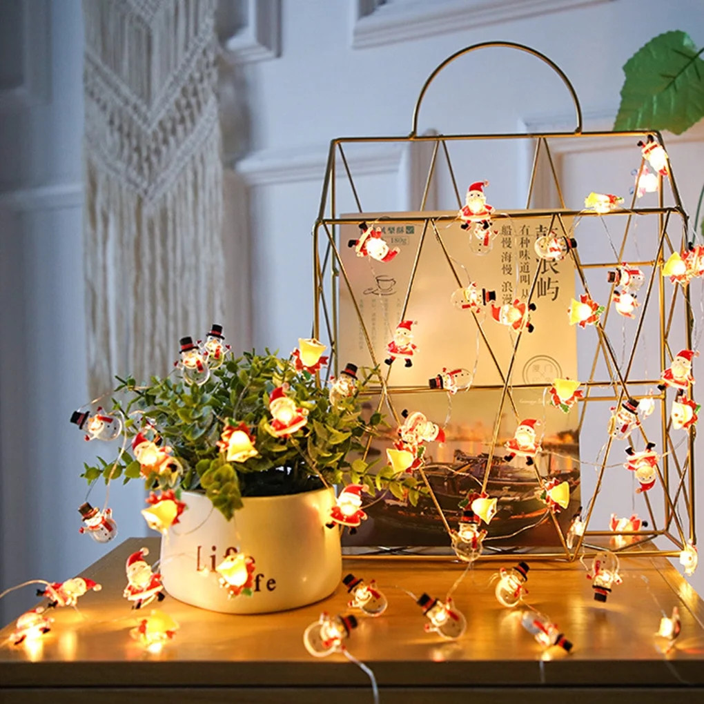 TureClos 20 LEDs Christmas Snowman Santa Claus String Lamp Lights Home Part Holiday Lamp Deer Str... | Walmart (US)