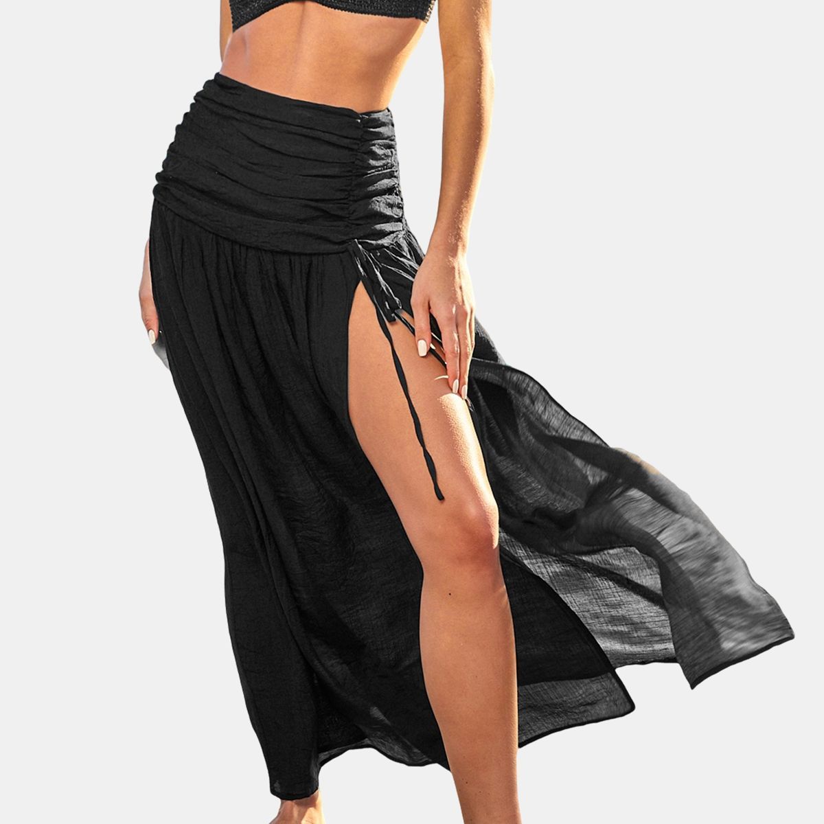 Women's Black Cover-Up Maxi Skirt - Cupshe | Target