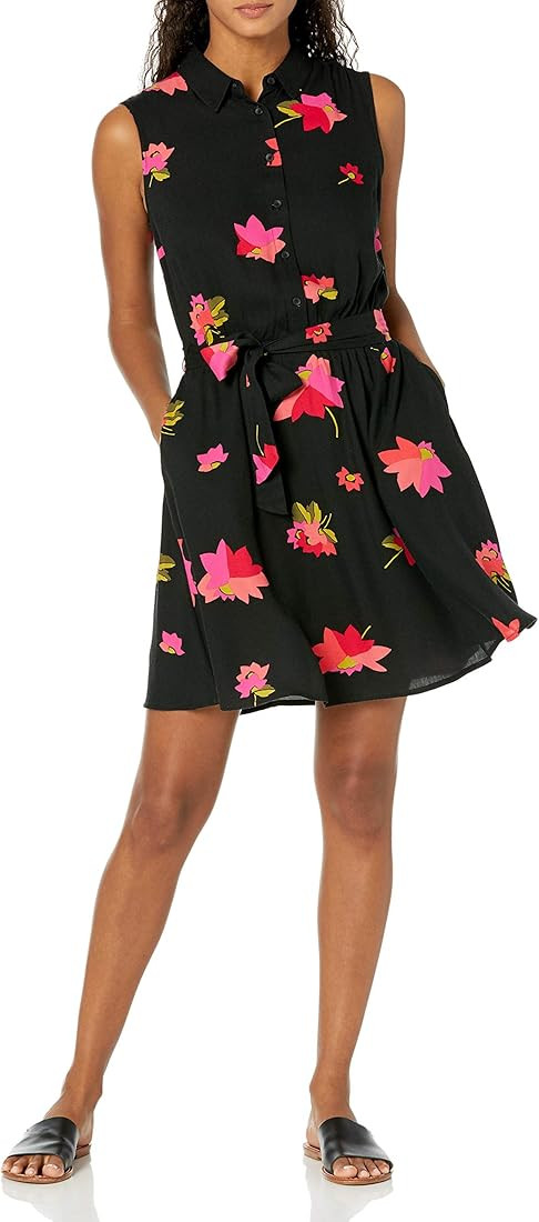 Amazon Essentials Women's Sleeveless Woven Shirt Dress | Amazon (US)