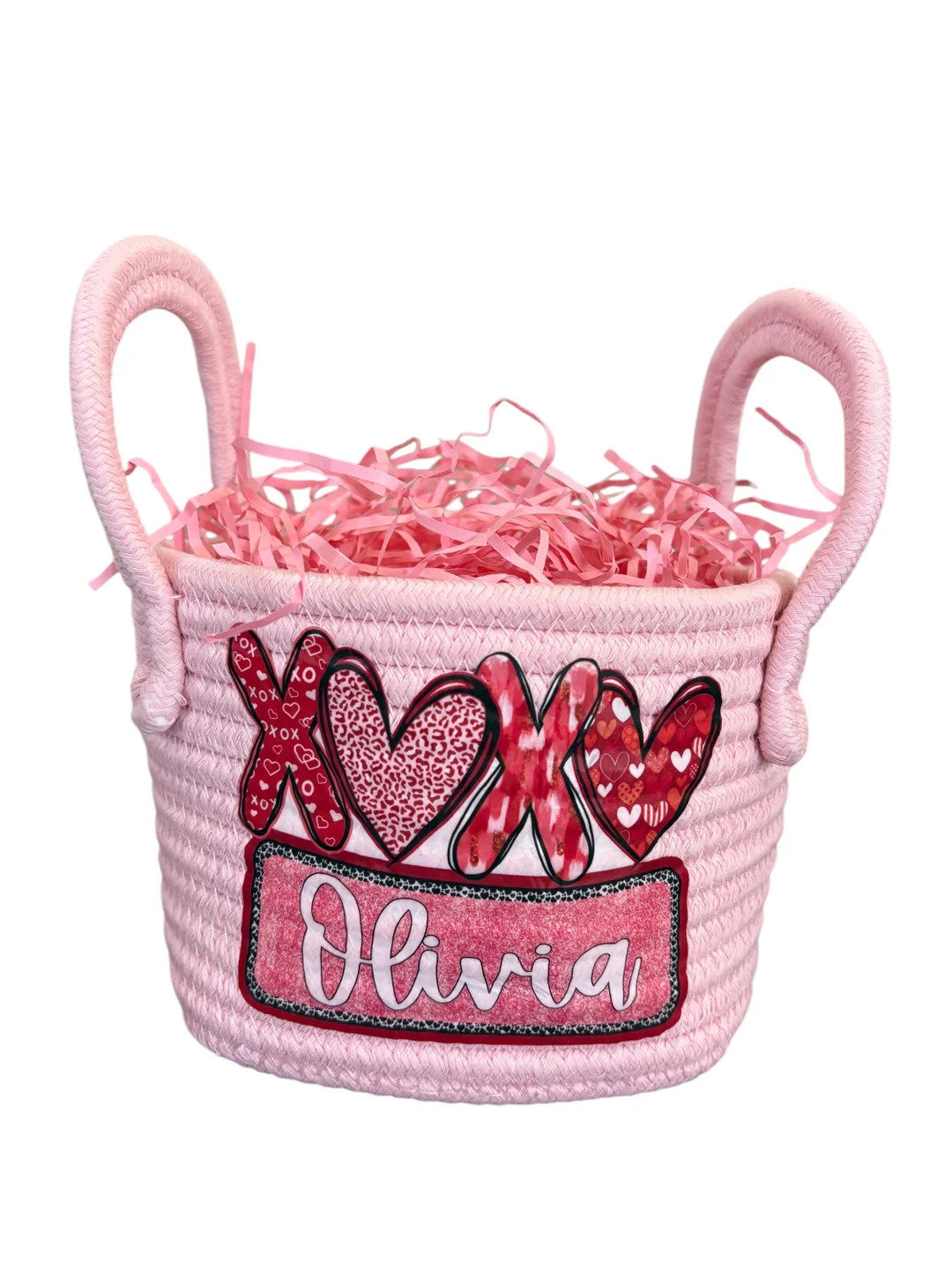 Happy Valentine's Day Candy Gift Basket, Personalized Card Basket, College Dorm Basket, XOXO Stur... | Etsy (US)