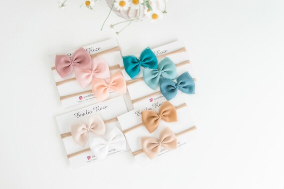 Chiffon baby bows exclusive chiffon bows headband or clip | Etsy | Etsy (US)