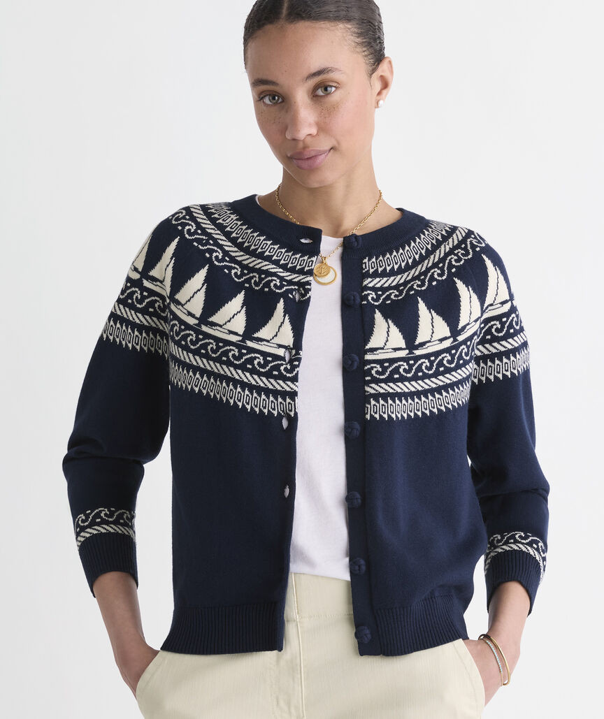 Sailboat Knot Button Cardigan | vineyard vines