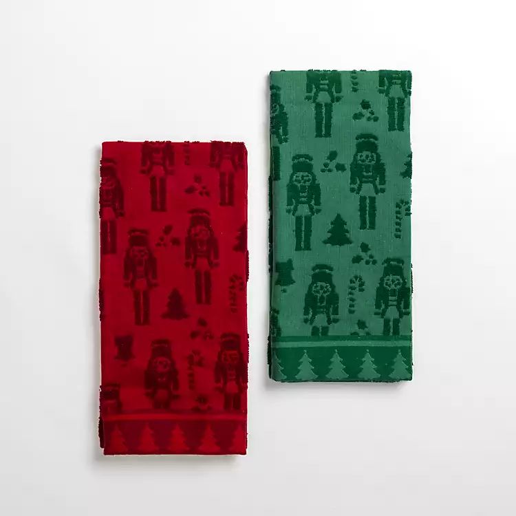 Red and Green Nucracker Kitchen Towels, Set of 2 | Kirkland's Home