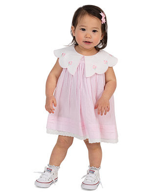 Baby Girls' Scallop Flower Embroidered Sleeveless Dress and Panty, 2-Piece Set | Macy's