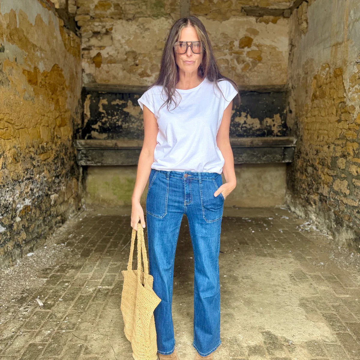 Crush Wide Leg - Mid Wash | Law and Co