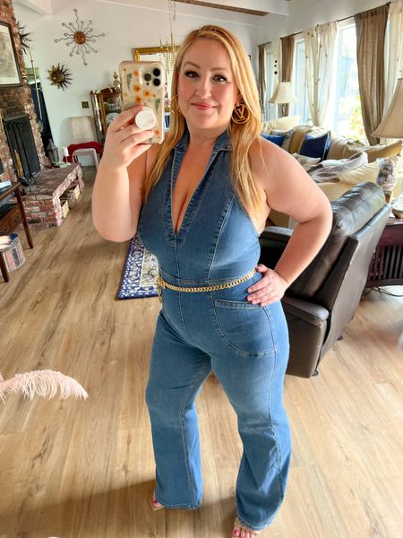 Denim everything is so hot right now and this denim jumpsuit is  LIT🔥 
So flattering and comfortable and completely on trend!
Wearing size L

#LTKFind #LTKFestival #LTKcurves