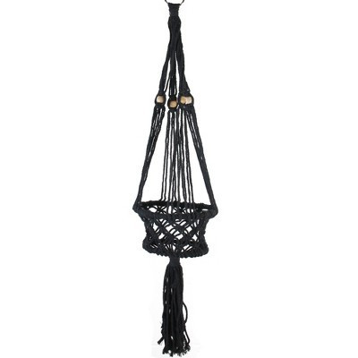 Northlight 43" Lattice Pattern Macrame Indoor Planter Hanger - Black | Target