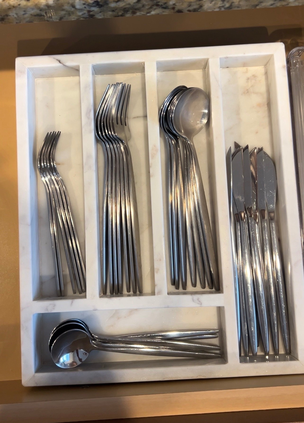 If it’s one thing i love it’s some Marble 
Obsessed with this marble cutlery tray
Utensils. 🍴 marble tray. Kitchen essentials. Home. Curated home. Amazon finds.

#LTKHome