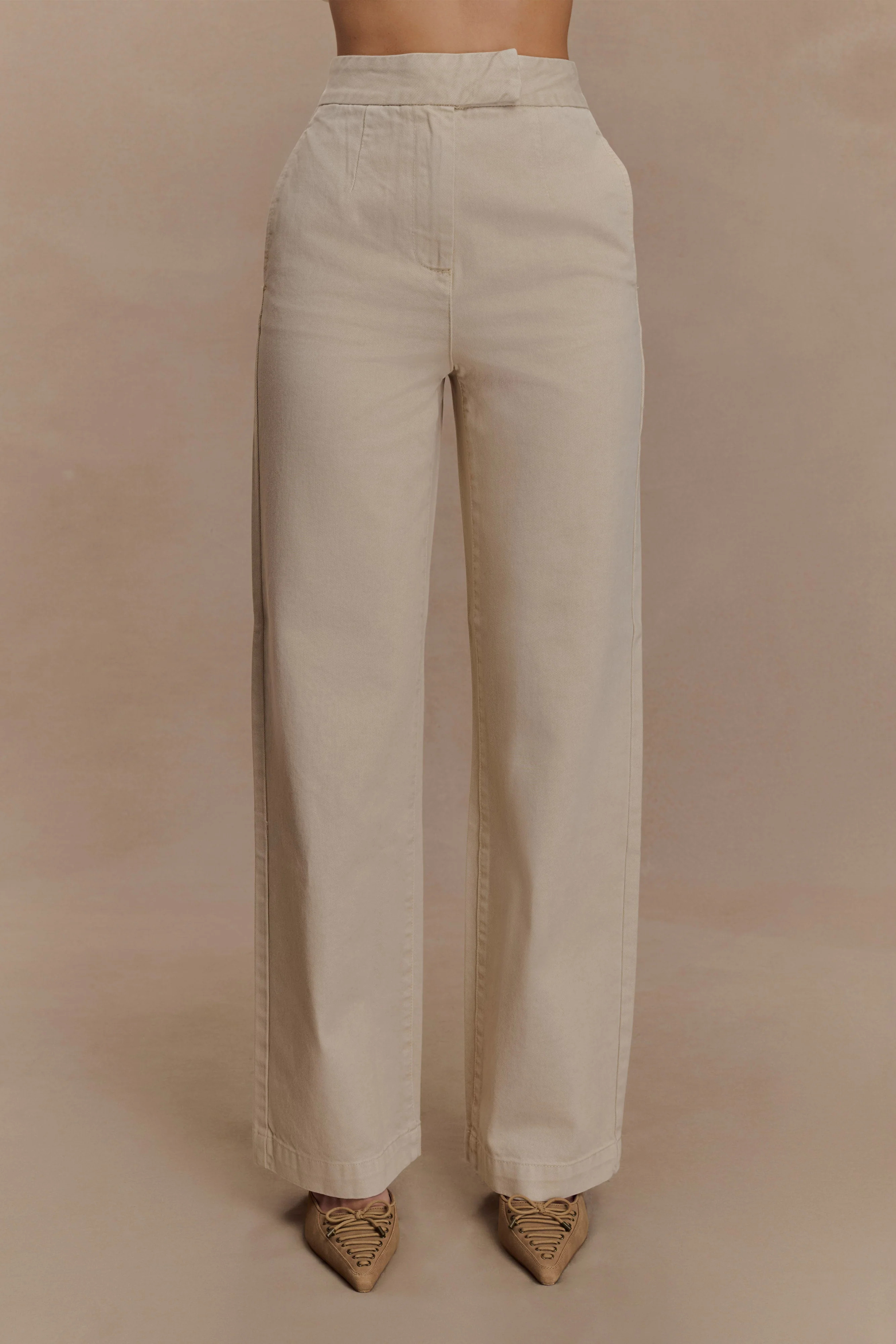 Wide Leg Denim Jeans - Stone Wash | MESHKI US