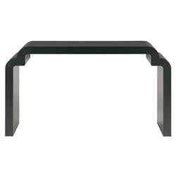 Woodbridge Daisy Rustic Lodge Amsterdam Black Wood Rectangular Console Table | Kathy Kuo Home