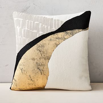 Embroidered Abstract Path Pillow Cover | West Elm (US)