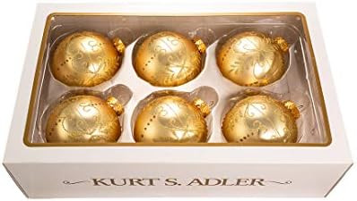 Kurt Adler Set of 6 Gold Glass Ornaments | Amazon (US)