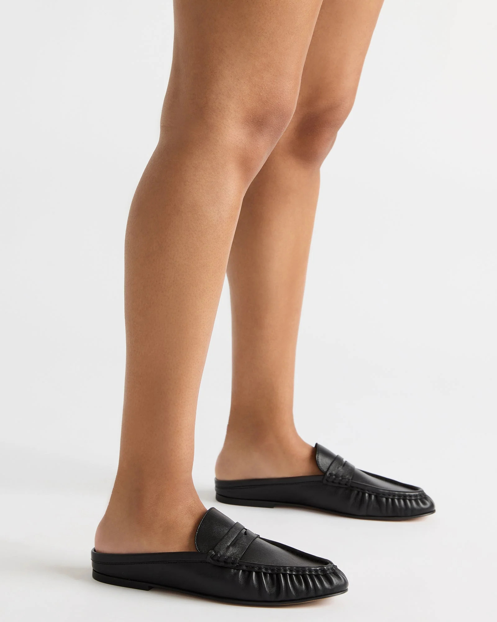 RAFE Black Leather Slip-On Mule Women's Flat | Steve Madden (US)