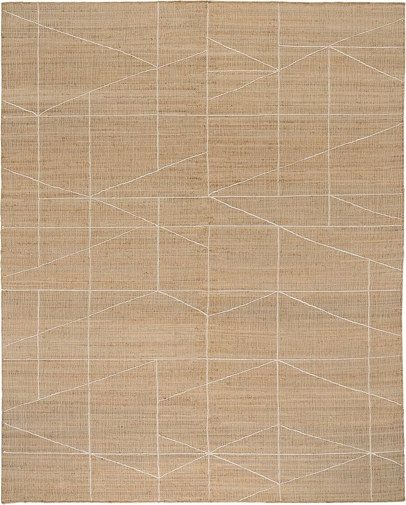 Dash & Albert Judson Natural/Ivory Handwoven Jute Rug, 7.5 X 9.5 Feet, Ivory Graphic Pattern | Amazon (US)