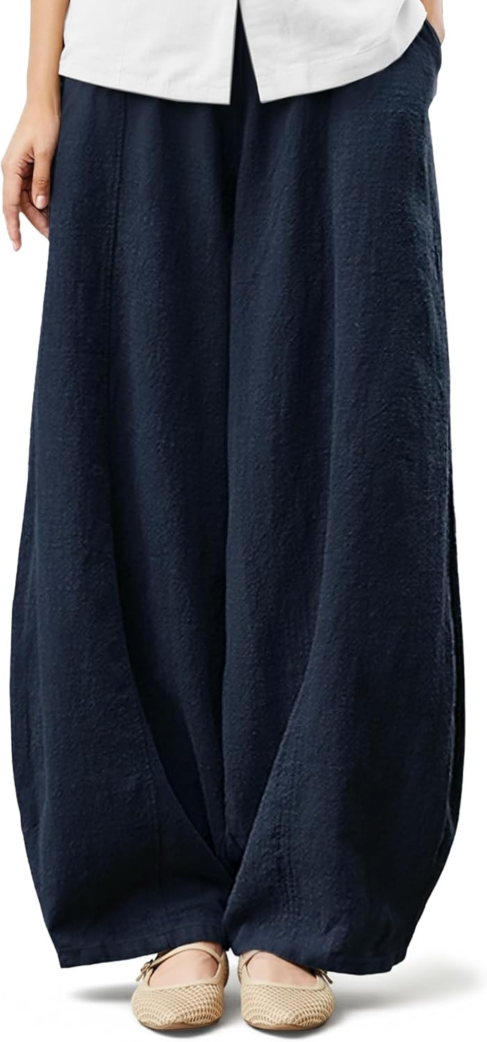 Tapata Women's 28/30/32/34/36 Inseams Casual Linen Pants Wide Leg | Amazon (US)