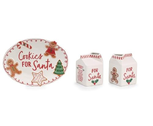 burton+BURTON Cookies For Santa Christmas Gift Set with Plate and Milk Carton | Amazon (US)