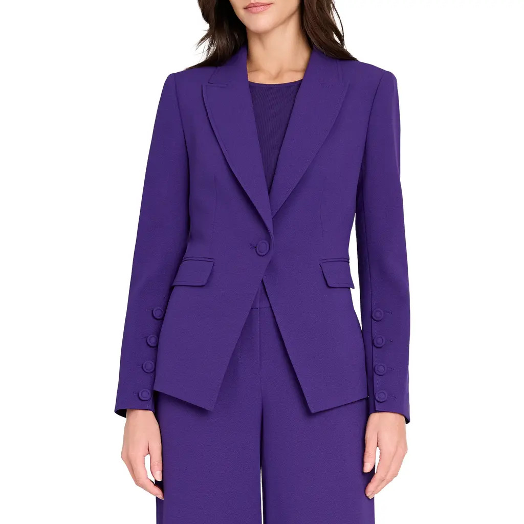 Tahari ASL One-Button Blazer in Regal Purple at Nordstrom, Size 6 | Nordstrom