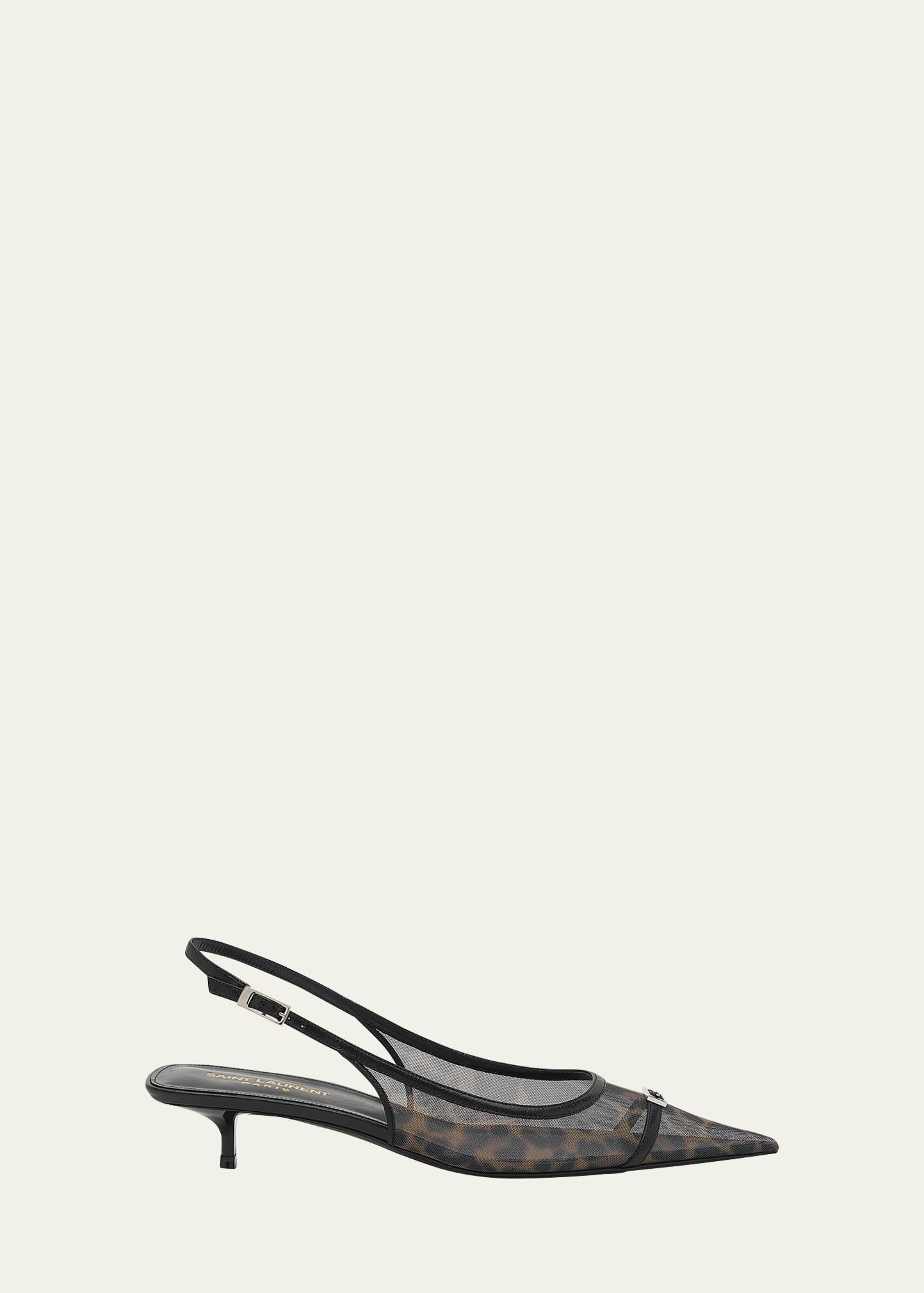 Saint Laurent Oxalis Leopard Mesh Slingback Pumps | Bergdorf Goodman