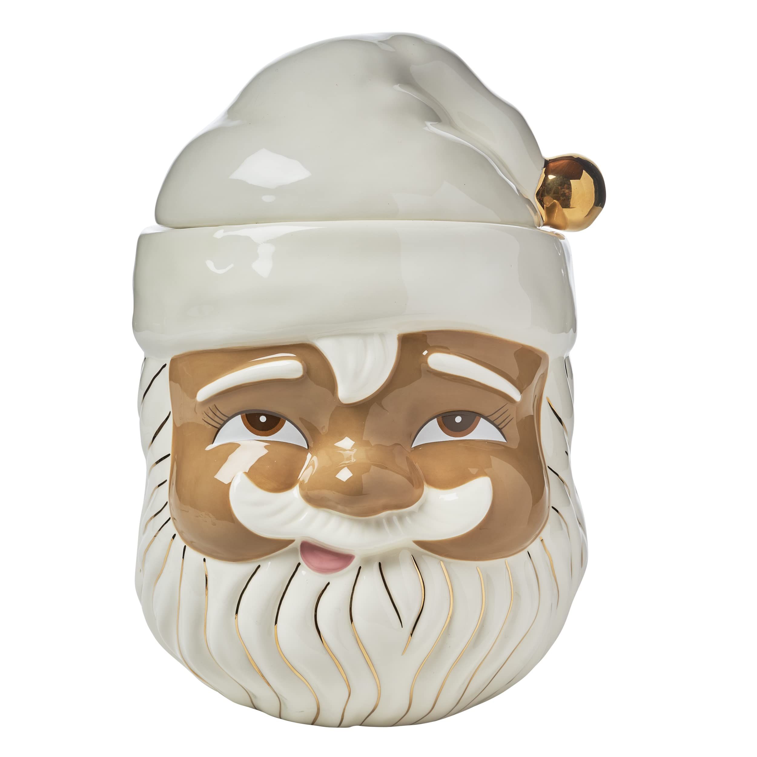 Glitterville Papa Noel Cookie Jar in Brown | Hand Painted and Glazed | Collectable | Amazon (US)