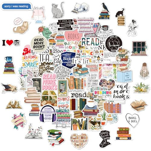 Bookish Stickers | 100Pcs Aesthetic Reading Book Stickers for Kindle | Book Lover Gifts for Adults Women | Cute Vinyl Decals for Laptop Water Bottles iPad Readers Journal Scrapbook Phone Waterproof | Amazon (US)