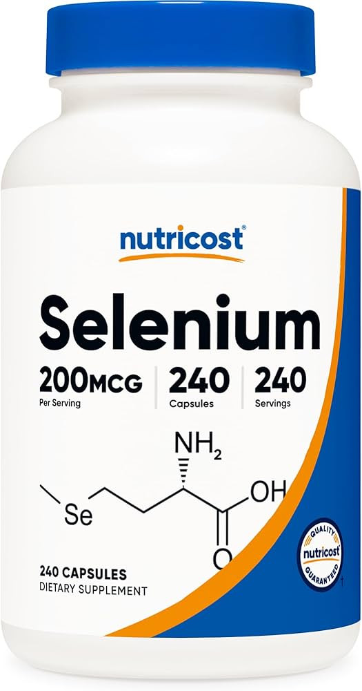 Nutricost Selenio 200mcg, 240 c\u00e1psulas vegetarianas, sin OMG, sin gluten, L-Selenometionina | Amazon (US)