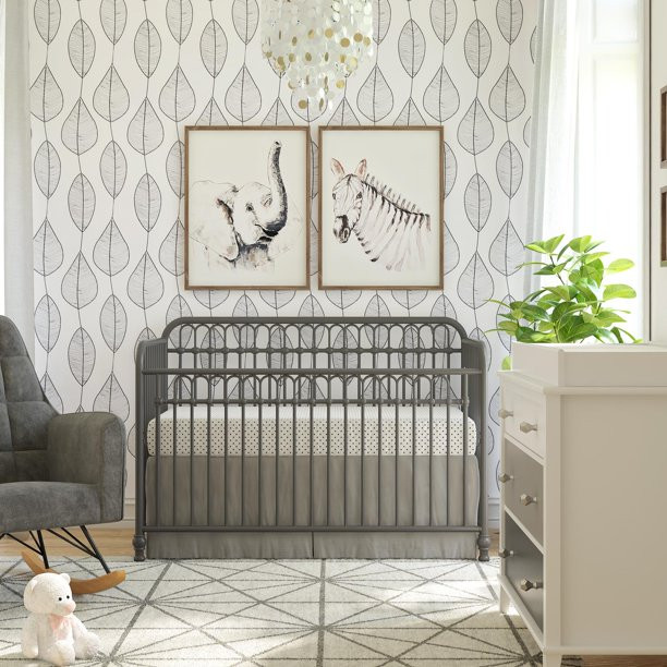 Little Seeds Raven 3-in-1 Metal Crib, Nursery Furniture, Gray | Walmart (US)