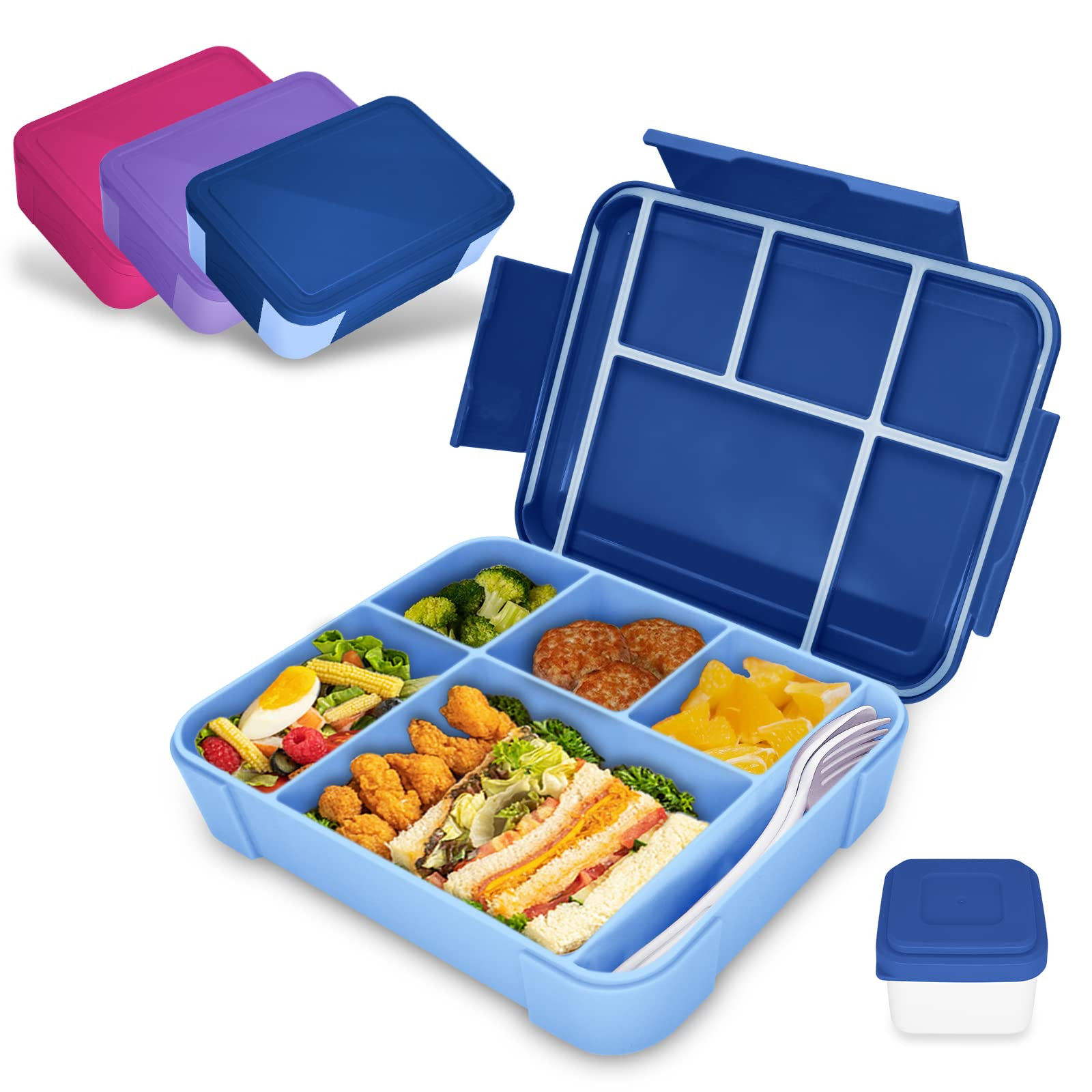 IJIAMY Bento Lunch Box Kids, Bento Box Lunch Box Adults with 5 Compartments and 1 Salad Dressing ... | Amazon (UK)