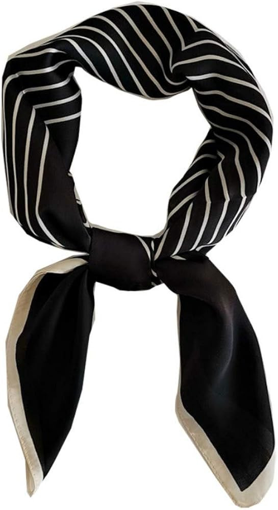 FONYVE Silk Feeling Scarf Medium Square Satin Head Scarf for Women 27.5 × 27.5 inches | Amazon (US)