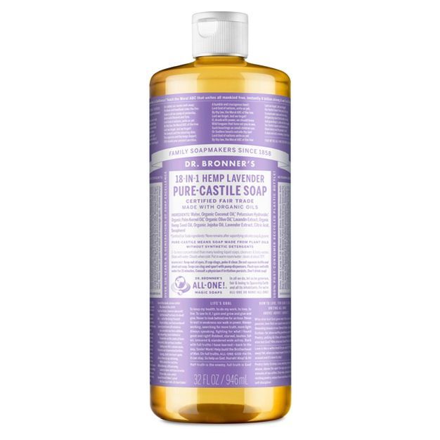 Dr. Bronner&#39;s 18-In-1 Hemp Pure-Castile Liquid Soap - Lavender - 32 fl oz | Target