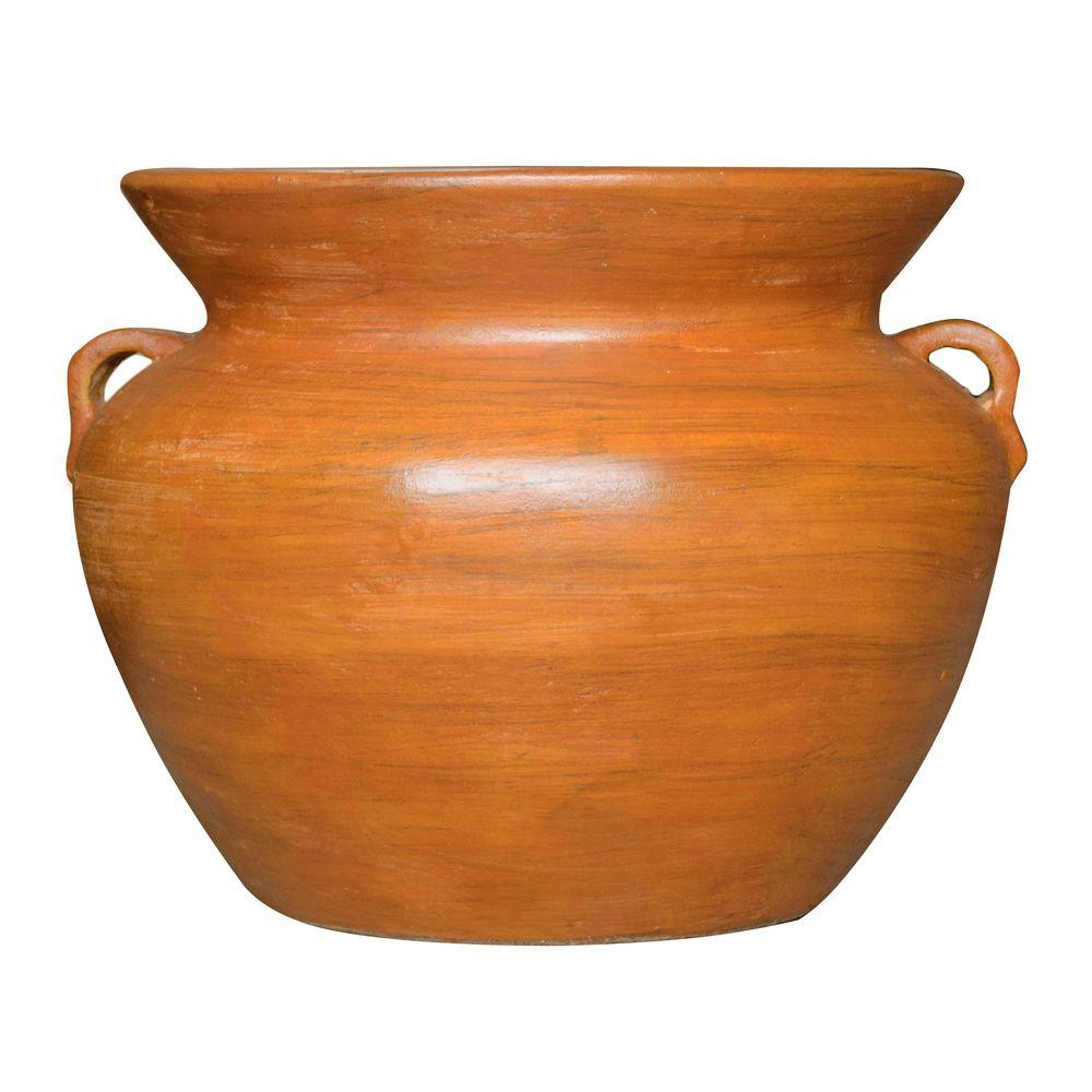 21 in. Smooth Handle Terra Cotta Clay Pot | The Home Depot