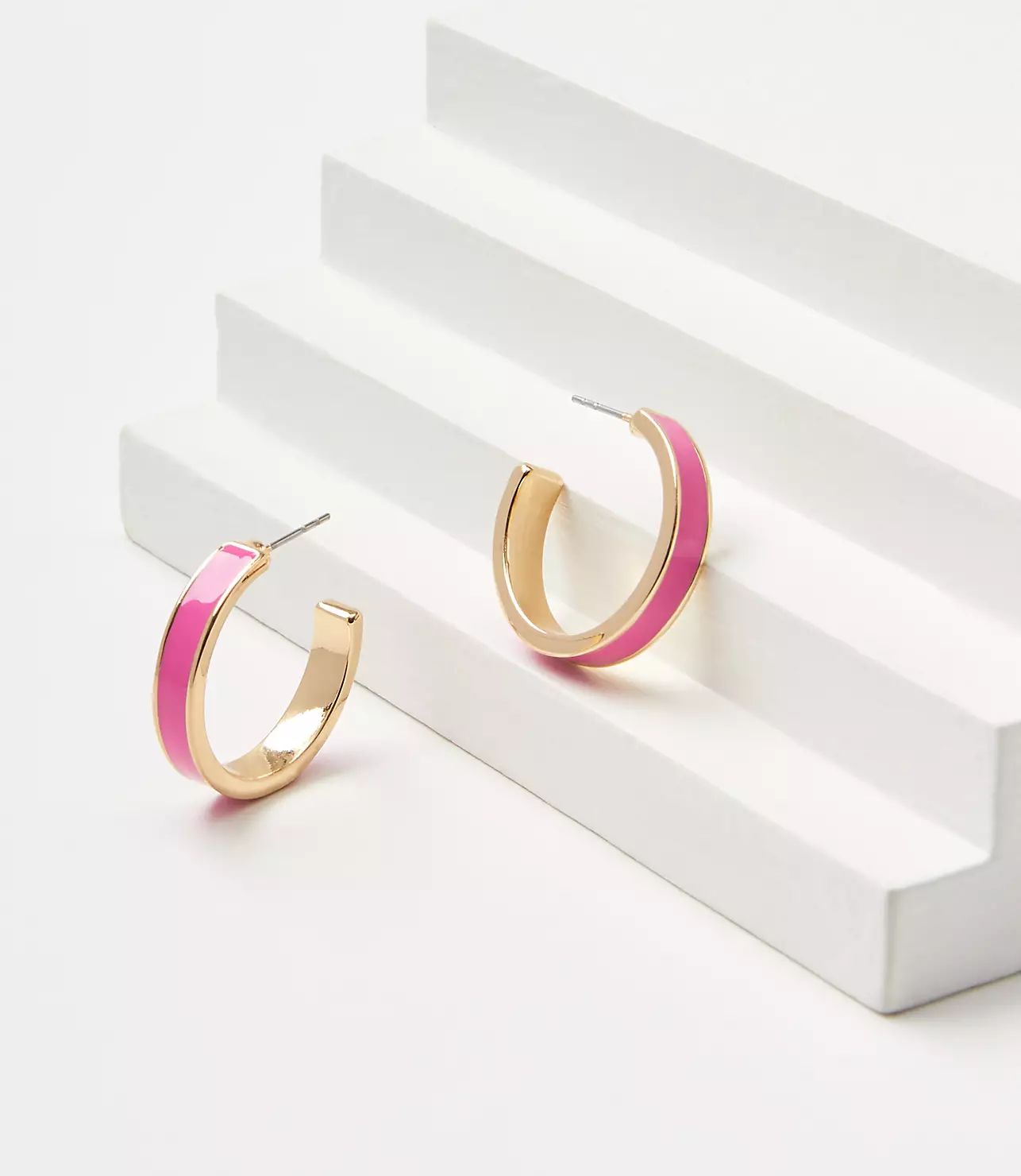 Enamel Filled Hoop Earrings | LOFT