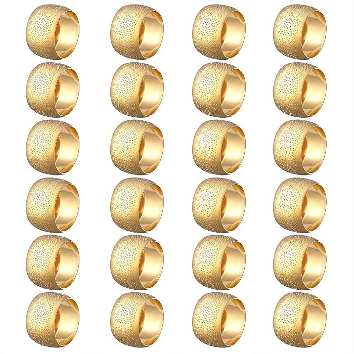 Napkin Rings - Round Napkin Holder Rings for Dinning Table Parties Weddings Family Gather- Holida... | Amazon (US)