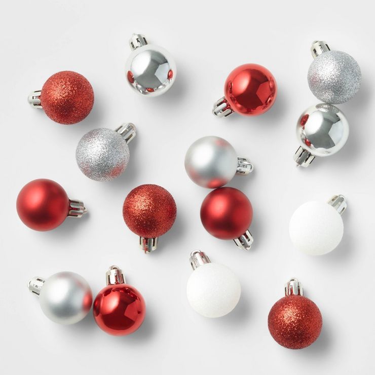 25ct Round Mini Christmas Tree Ornament Set - Wondershop™ | Target