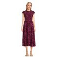 Time and Tru Smocked Bodice Midi Dress with Flutter Sleeves, XS-XXXL | Walmart (US)
