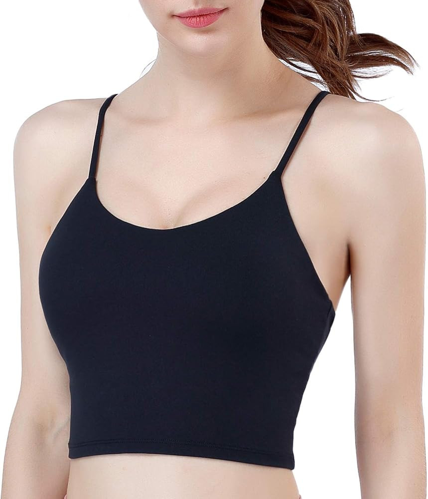 Crop Tops for Women Padded Sports Bra Womens Workout Tank Top Fitness Running Dancing Yoga Bras S... | Amazon (US)