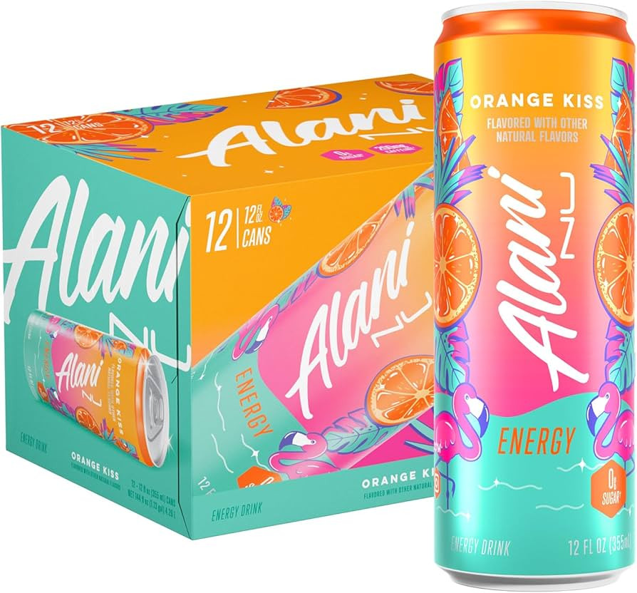 Alani Nu ORANGE KISSSugar Free Low Calorie Energy Drinks | 200mg Caffeine | Biotin B Vitamins | Z... | Amazon (US)